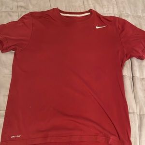 Mens Dark Red Nike Workout Shirt